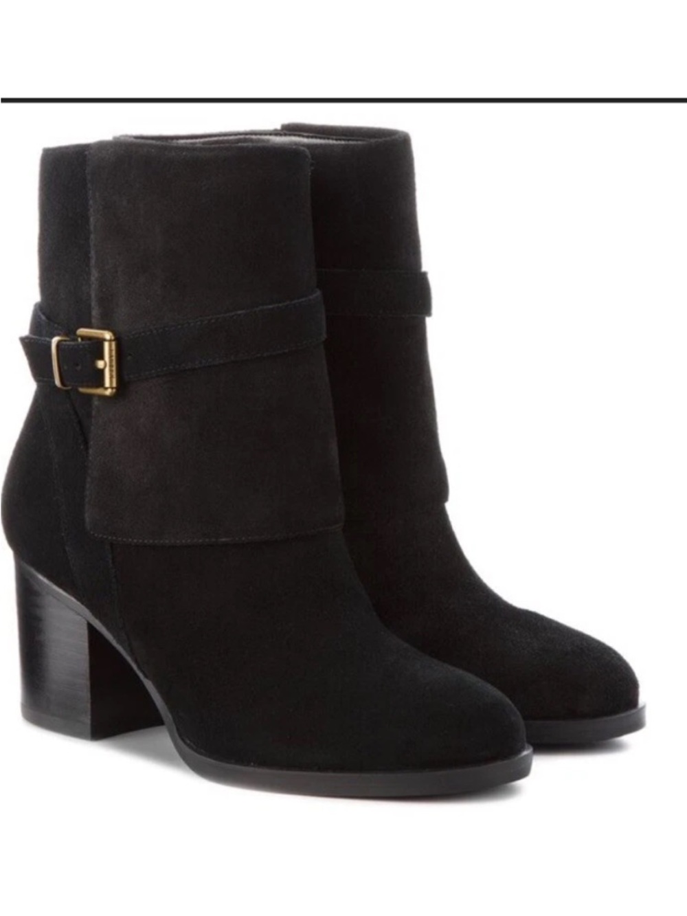 Ralph Lauren Brown Gilda Suede Buckle Strap Ankle Boots